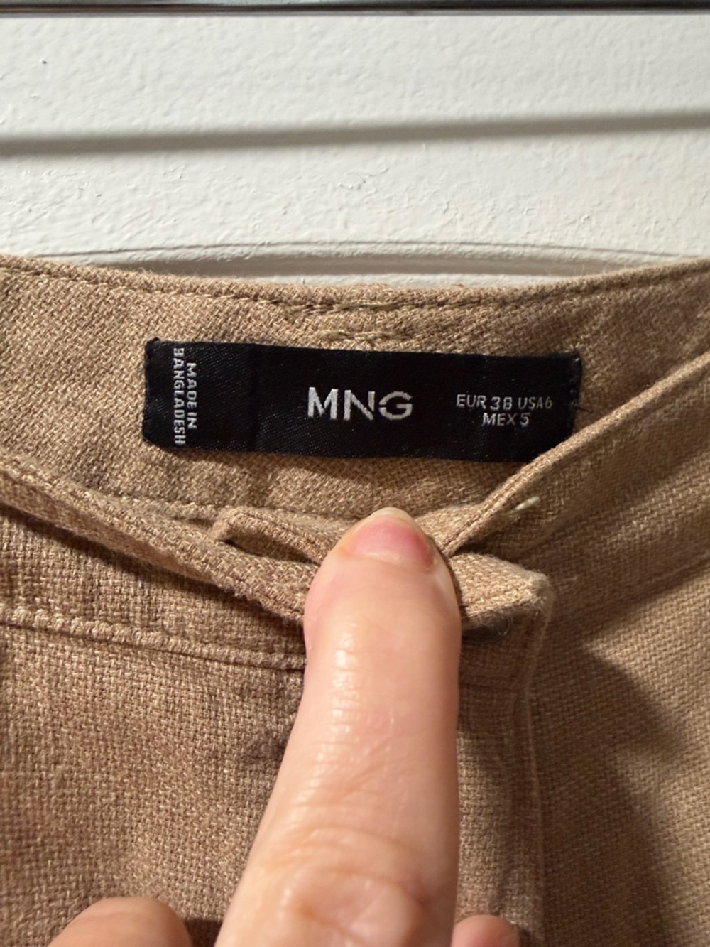 Mango Tan Linen Wide-Leg Cargo Pants - Picture 2 of 3